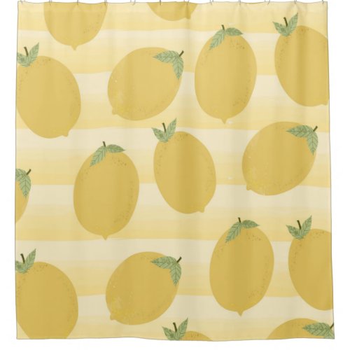 Yellow Lemons Summer Fruit Watercolor Fun Bright Shower Curtain