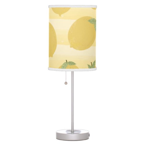 Yellow Lemons Summer Fruit Watercolor Fun Bright Table Lamp