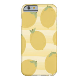 Yellow Lemons Summer Fruit Watercolor Stripe Fun Barely There iPhone 6 Case