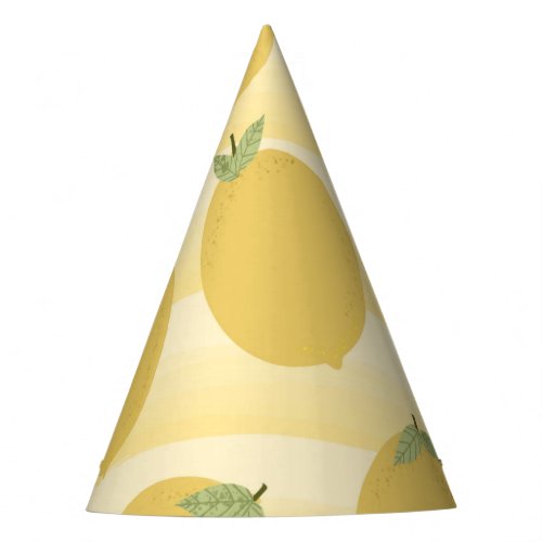 Yellow Lemons Summer Fruit Watercolor Stripe Party Party Hat