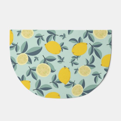 Yellow Lemons Tropical Seamless Pattern Doormat