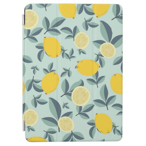 Yellow Lemons Tropical Seamless Pattern iPad Air Cover