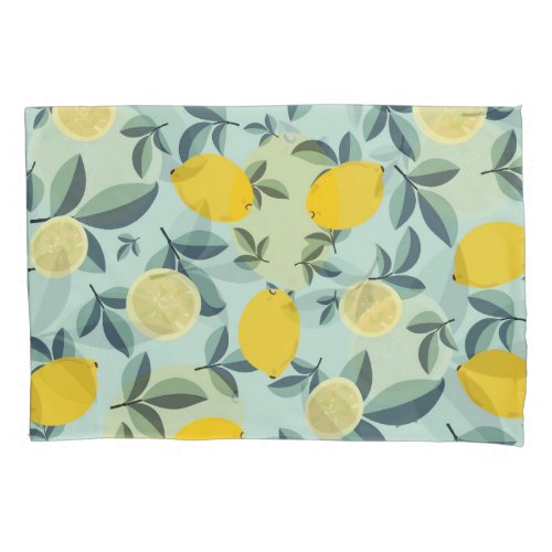 Yellow Lemons Tropical Seamless Pattern Pillow Case
