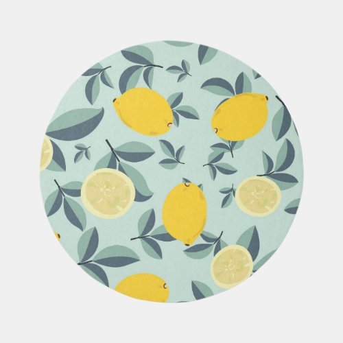 Yellow Lemons Tropical Seamless Pattern Rug