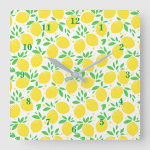 Yellow Lemons Wall Clock
