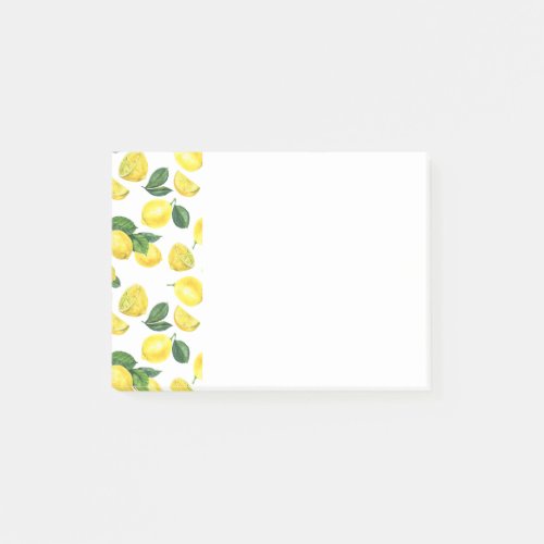 Yellow Lemons Watercolor Fruit Pattern Post_it Notes