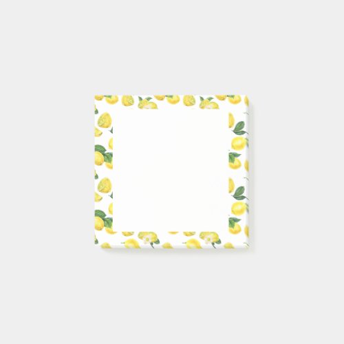 Yellow Lemons Watercolor Fruit Pattern Post_it Notes