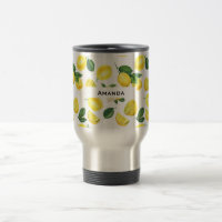 Yellow Lemons Watercolor Fruit Pattern
