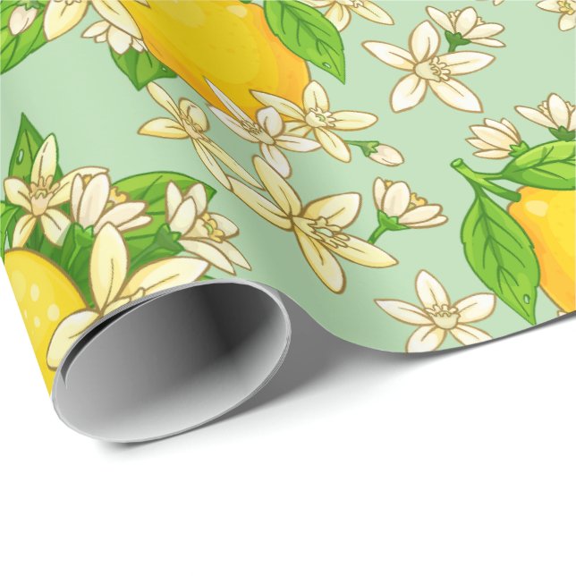 yellow lemons wrapping paper (Roll Corner)