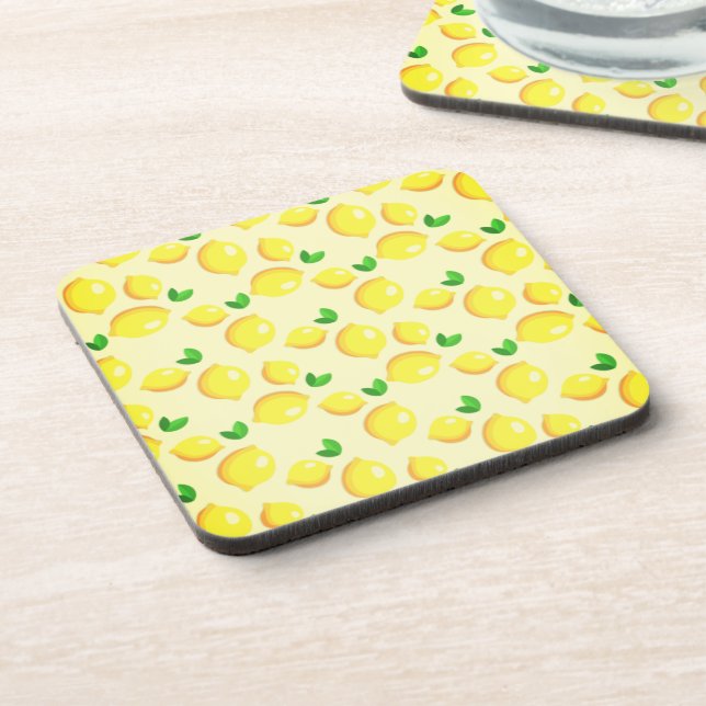 Yellow Lemonsm Beverage Coaster (Left Side)