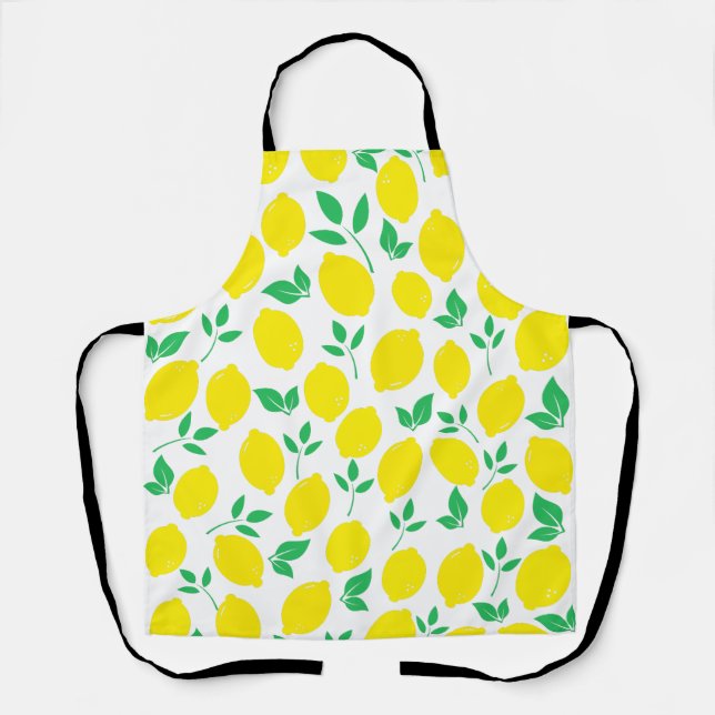 Yellow lemos seamless pattern All-Over Print Apron (Front)