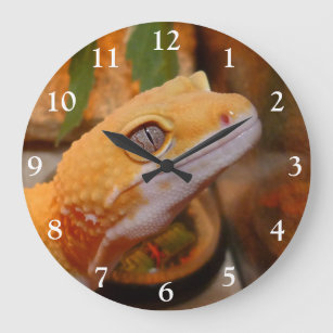 Yellow Leopard Gecko Large Clock
