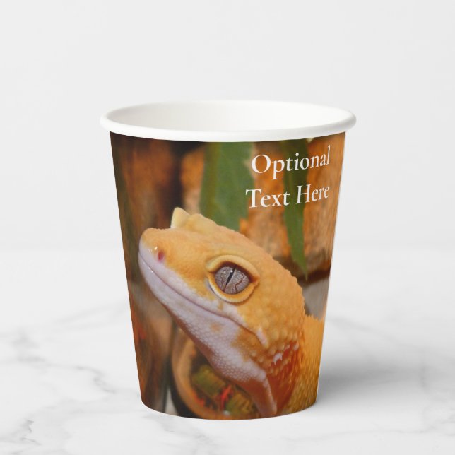 Yellow Leopard Gecko Paper Cups (Back)