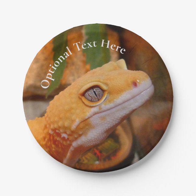 Yellow Leopard Gecko Paper Plates (Front)