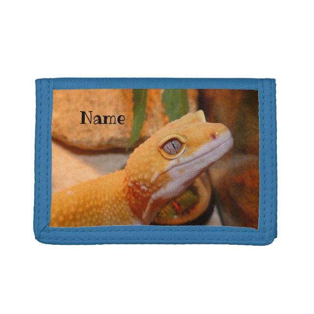 Yellow Leopard Gecko Trifold Wallet (Front)