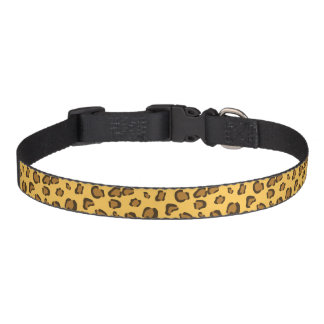 Yellow Leopard Print Pattern Pet Collar