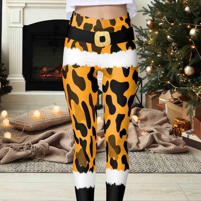 Yellow Leopard Santa Merry Christmas Leggings (Creator Uploaded)