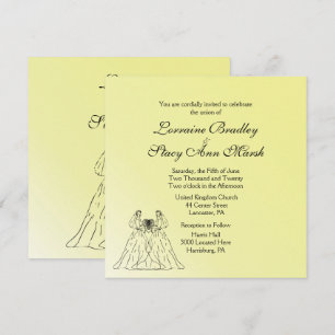 Yellow Lesbian Wedding Invitation
