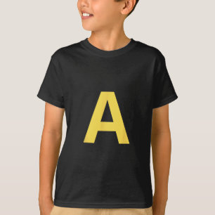 Yellow Letter A Red Halloween Party Costume Tee Ki