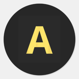 Yellow Letter A Red Halloween Party Costume Tee Ki Classic Round Sticker
