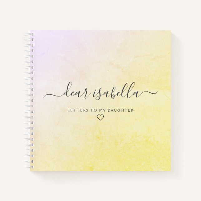 Yellow Letters to My Daughter Keepsake Memory Notebook (Front)