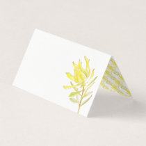 Yellow leucadendron watercolor wedding