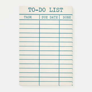 Yellow Library Catalog Sticky Notes - Task List