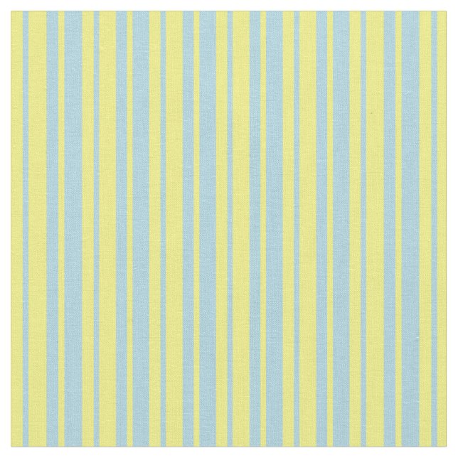 Yellow & Light Blue Striped Pattern Fabric (Close Up)