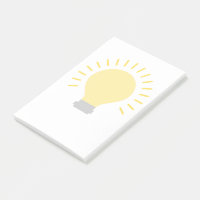 Small White Yellow Light Bulb Art 3x3 Sticky Mini Post-it Notes