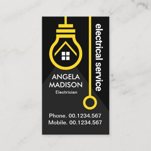 Yellow Light Bulb Switch Electrical Business Card