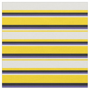 Yellow, Light Cyan, Dark Slate Blue, and Black Fabric