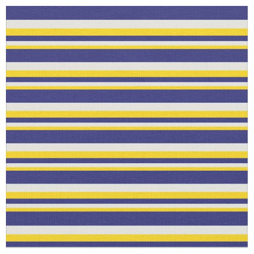 Yellow, Light Cyan & Midnight Blue Colored Lines Fabric