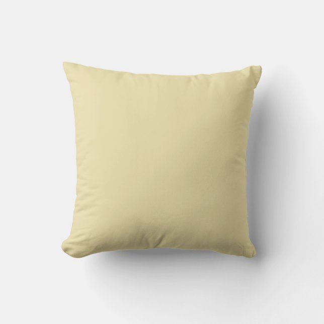 Yellow-light ecru color throw pillow (Front)