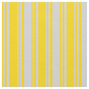 Yellow & Light Grey Colored Striped Pattern Fabric