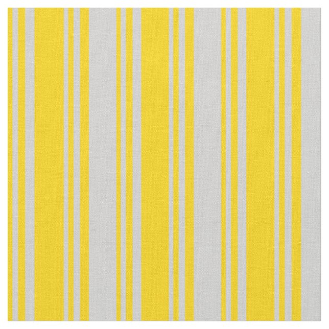 Yellow & Light Grey Colored Striped Pattern Fabric (Close Up)