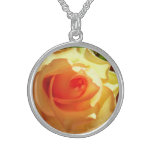 Yellow Light Rose Sterling Silver Necklace at Zazzle