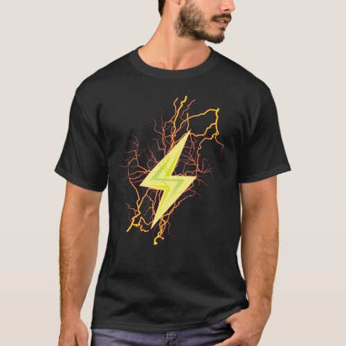 yellow Lightening bolt Thunder and power T_Shirt