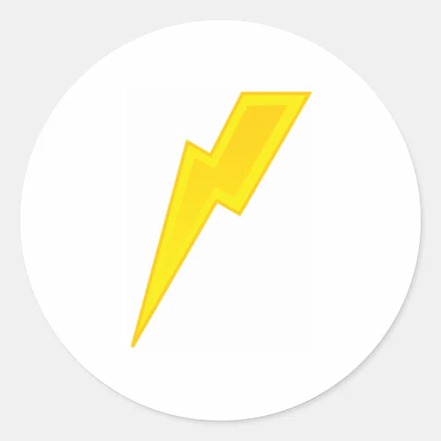 Yellow Lightning Bolt Classic Round Sticker | Zazzle
