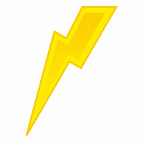 Yellow Lightning Bolt Cutout