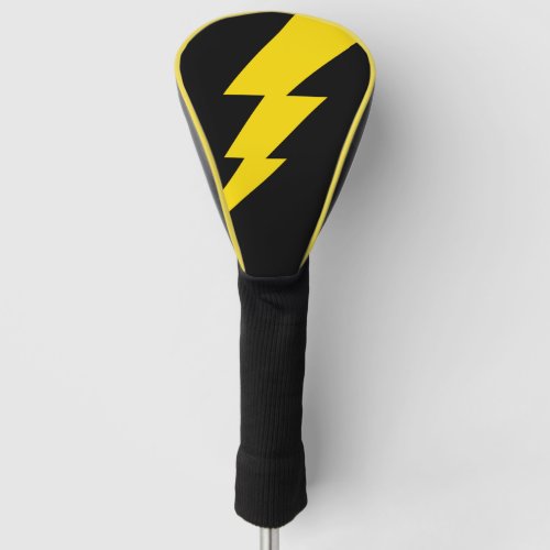 Yellow Lightning Bolt Golf Head Cover
