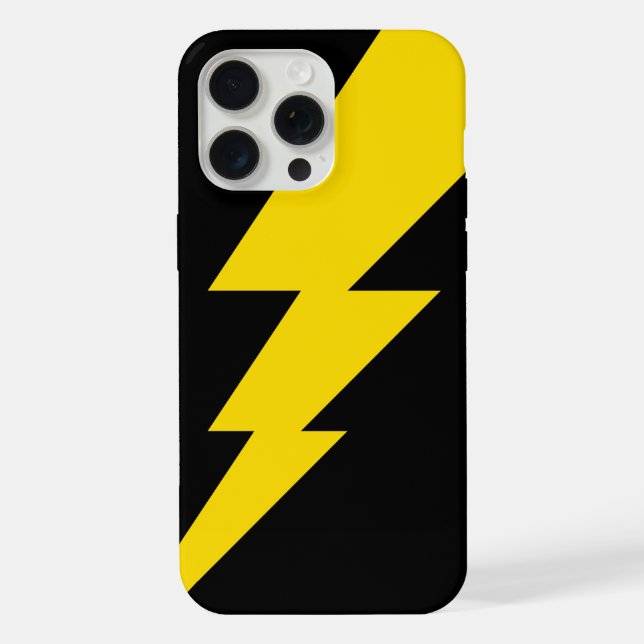 Yellow Lightning Bolt Iphone Case (Back)