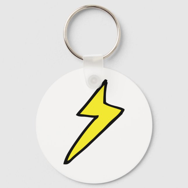 Yellow Lightning Bolt Keychain (Front)