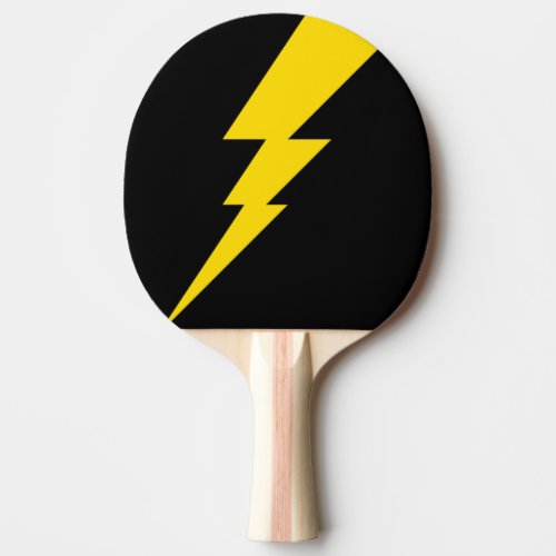Yellow Lightning Bolt Ping Pong Paddle