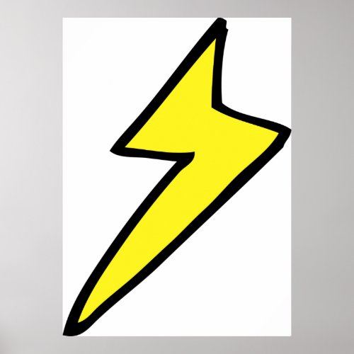 Yellow Lightning Bolt Poster