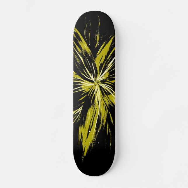Yellow Lightning Bolt Skateboard Deck (Front)