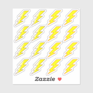 Yellow Lightning Bolt Stickers for School