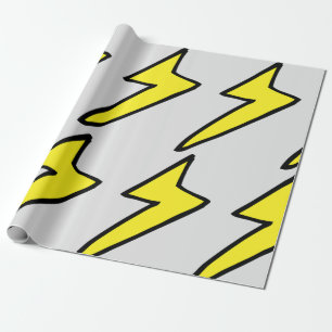 Yellow Lightning Bolt Wrapping Paper