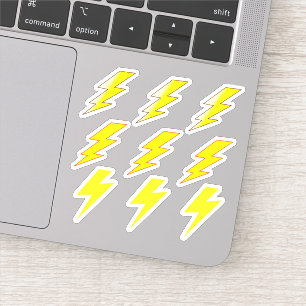 Yellow Lightning Bolts - School Stickers