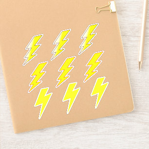Yellow Lightning Bolts - School Stickers