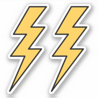 Yellow lightning bolts sticker